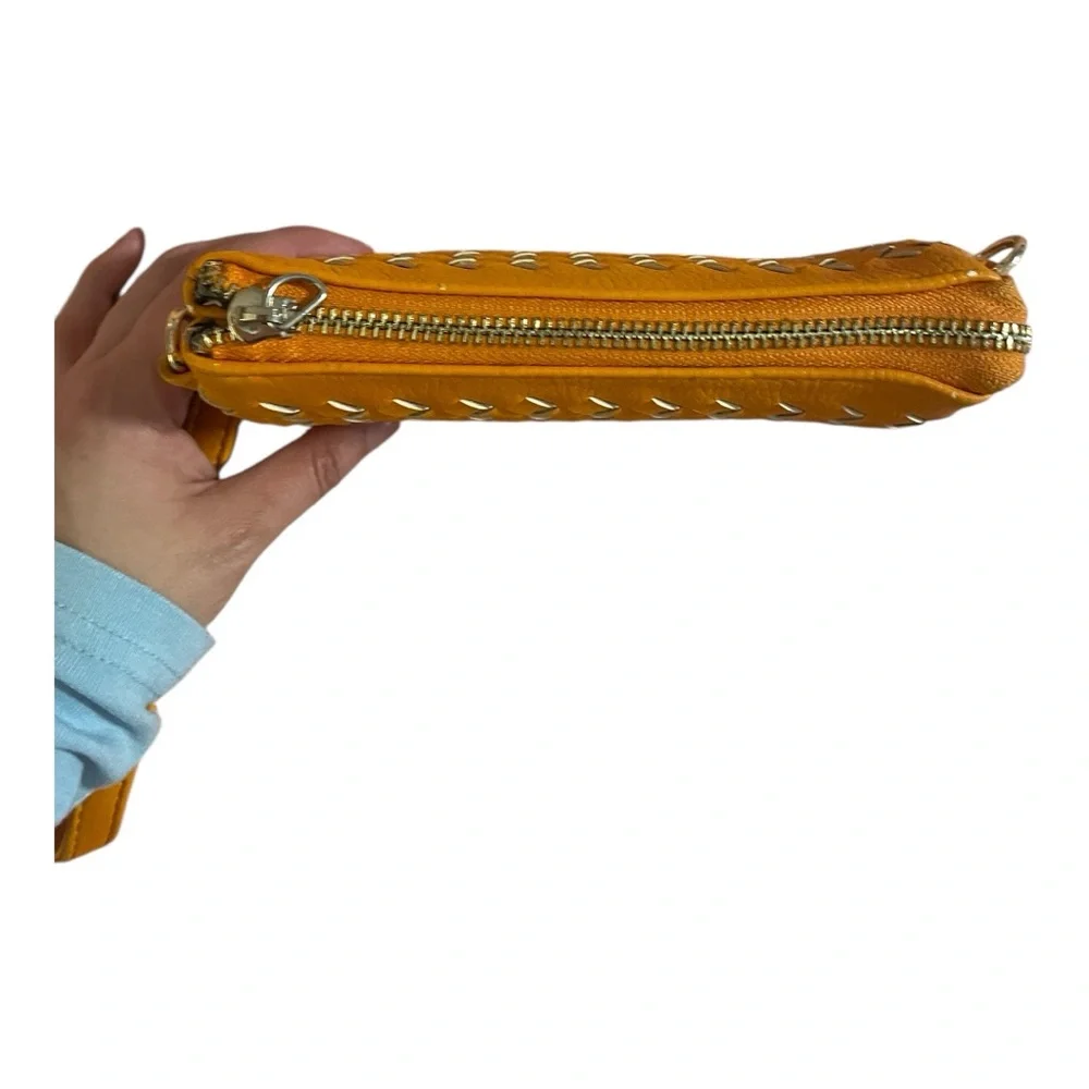 Charming Charlie Orange Woven Clutch Wristlet - Picture 5 of 10